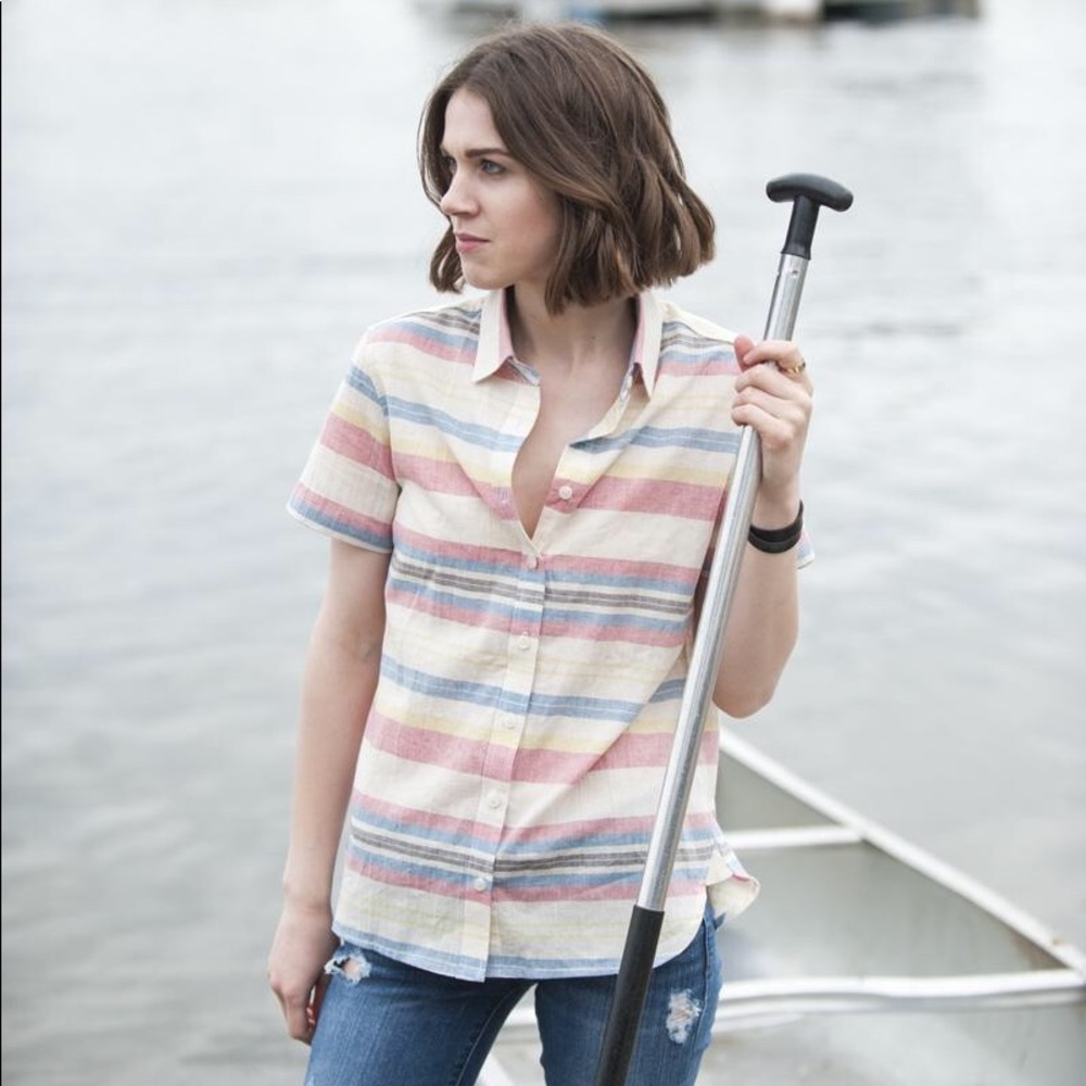 Tradlands Encinitas Red Short Sleeve Button Shirt